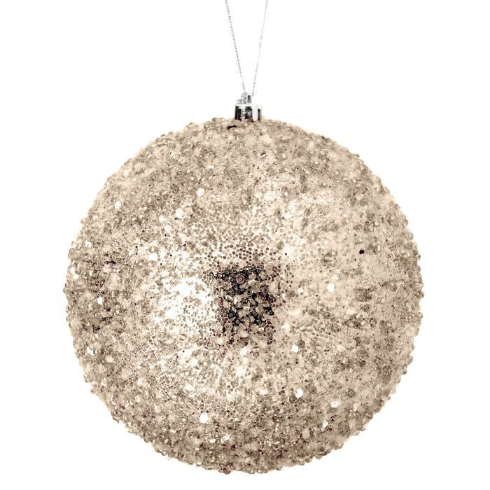 6 inch Iced Champagne Ball Ornament