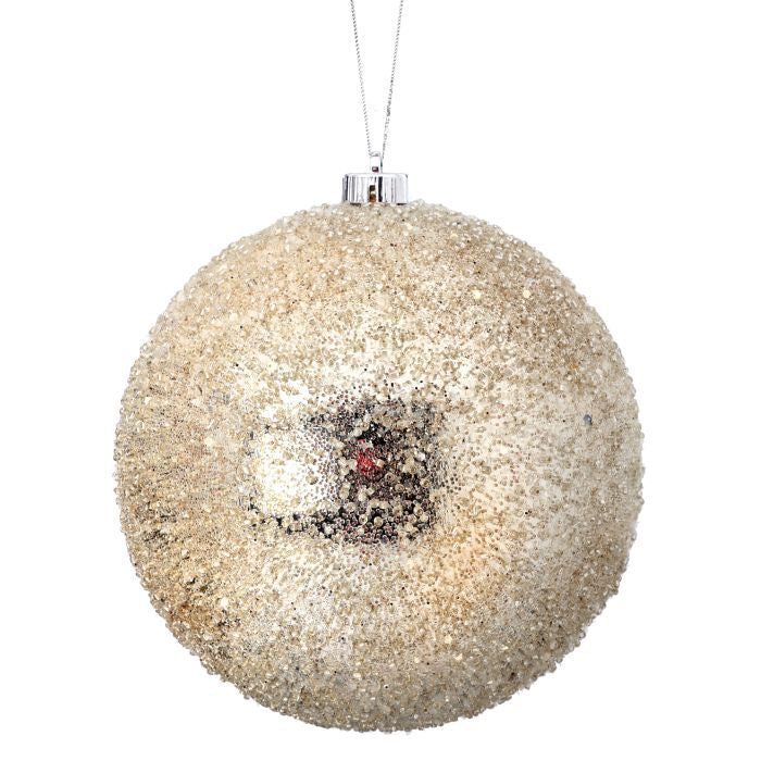 8 inch Iced Champagne Ball Ornament