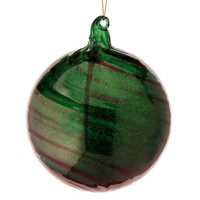 120mm Green Swirl Glass Ornament