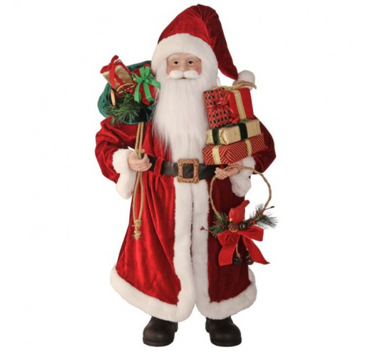 36" Santa Red Cardinal Court Fabric Resin