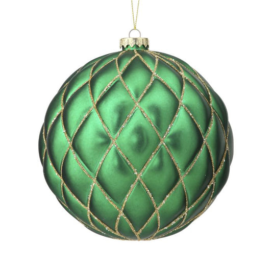 Green gold ball ornament in an oversized 150mm scale.