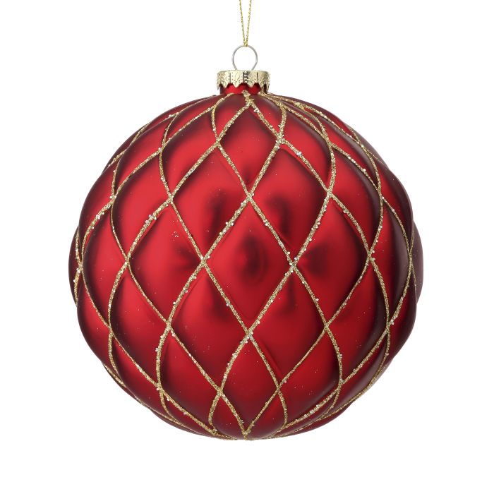 Red and gold ball ornament, 150mm.
