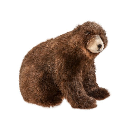 Brown bear figurine with a woodland finish.