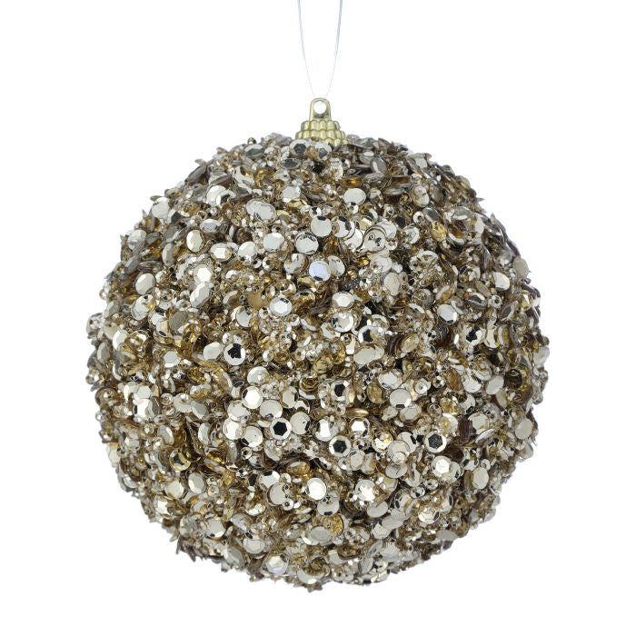 5 inch Gold Jewel Ball Ornament