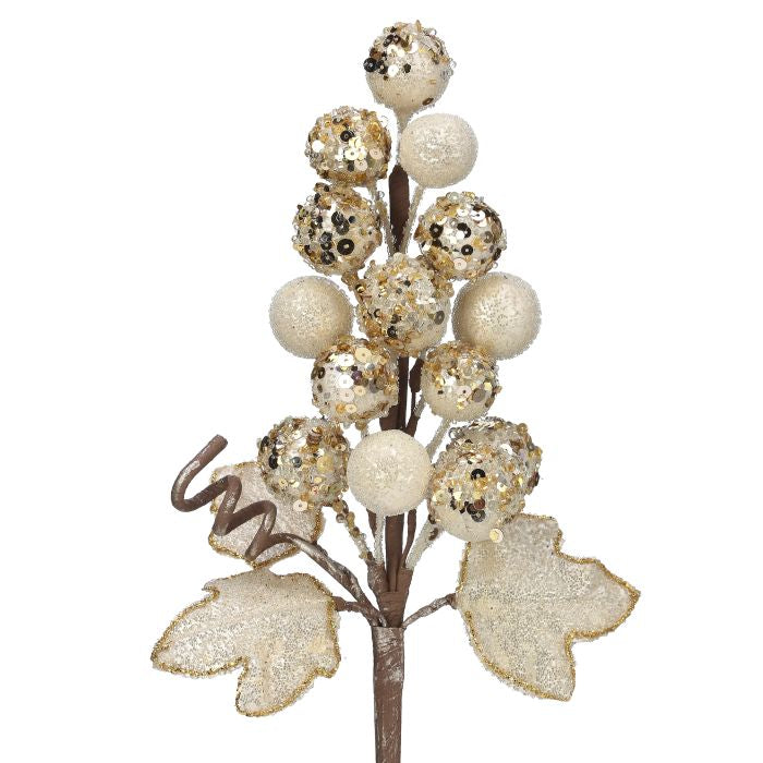 13 inch Grape Cluster Ivory Gold