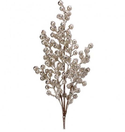 27" Berry Spray Platinum Iced Beaded