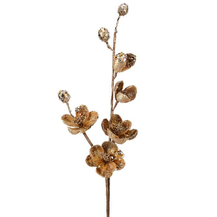 35 inch Crystal Magnolia Stem Champagne