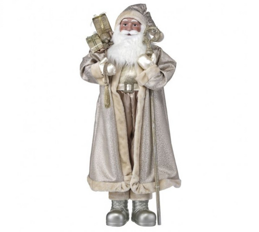 48" Santa Fabric Gilded Staff