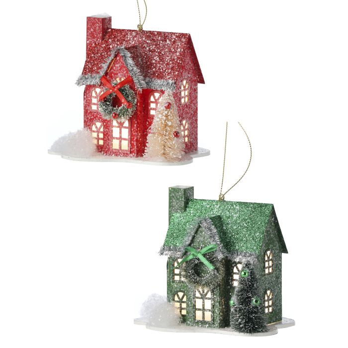 5 inch LED House Winter Red/Green