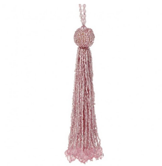 8" Pink Tassel Beaded Ornament