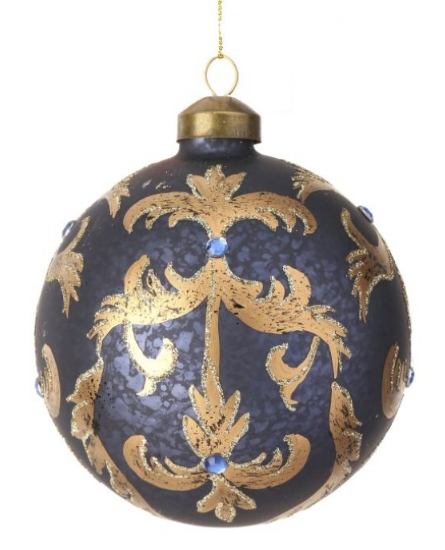 Sapphire and gold Highlands ball ornament.