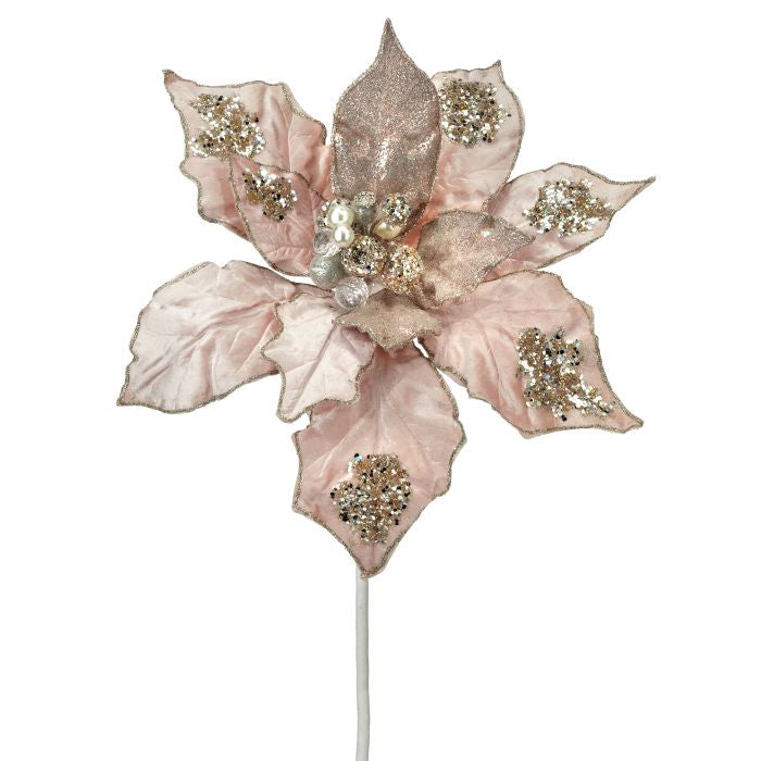 28 inch Blush Pink Poinsettia Grand Stem
