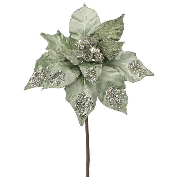 28 inch Mint Poinsettia Grande Green