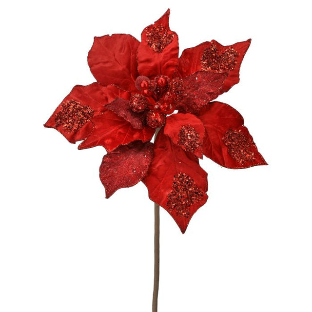 28 inch Red Grand Glamour Poinsettia Stem