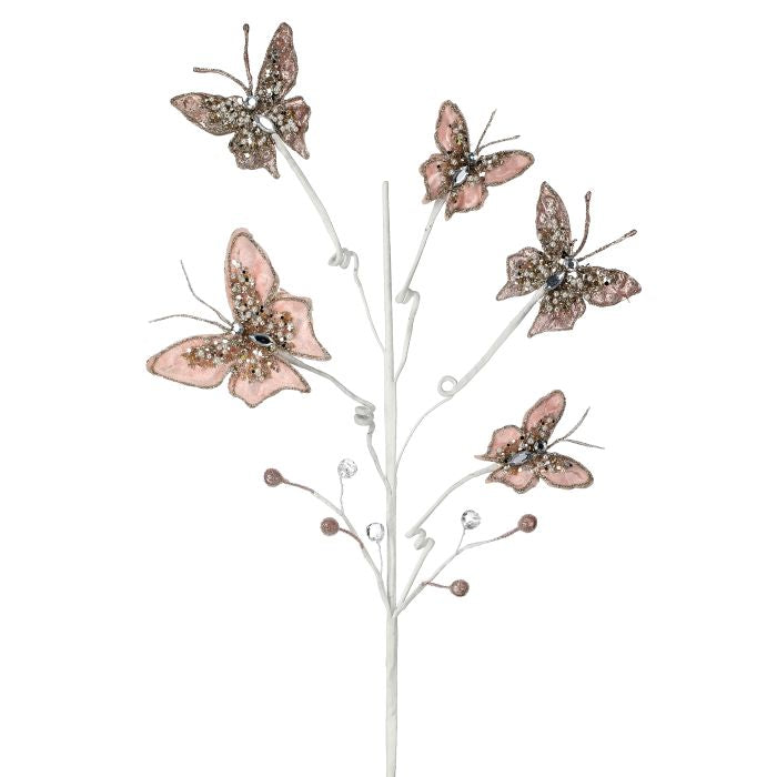 29 inch Garden Butterfly Spray Blush Pink