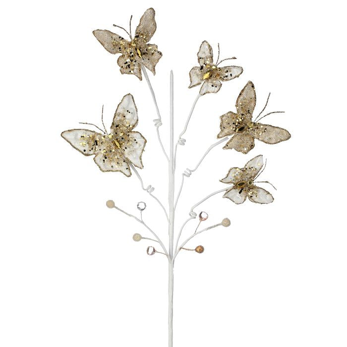 29 inch Ivory Butterfly Grande Garden Spray