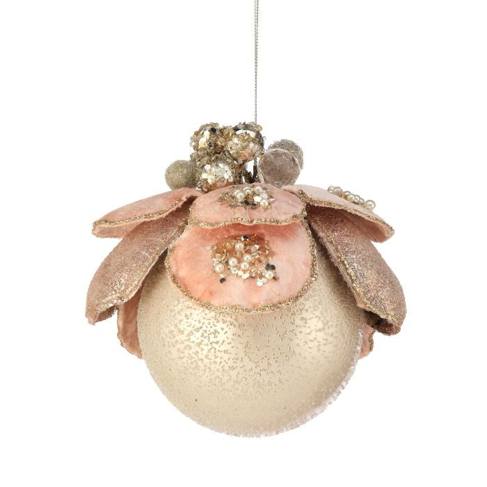 4 inch Blush Pink Pomegranate Velvet Jewel
