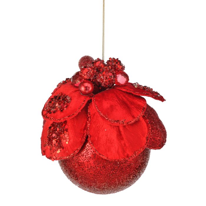 4 inch Red Pomegranate Velvet Jewel
