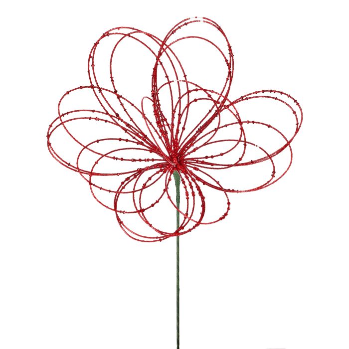 23 inch Red Flower Stem