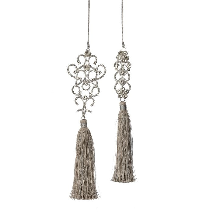 Jewel tassel ornament with a rich finish.