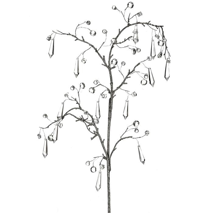 43 inch Silver Crystal Drop Spray