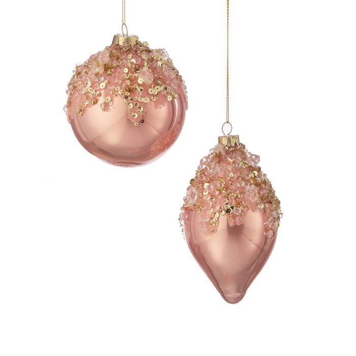 4-6 inch Blush Pink Luster Ornament