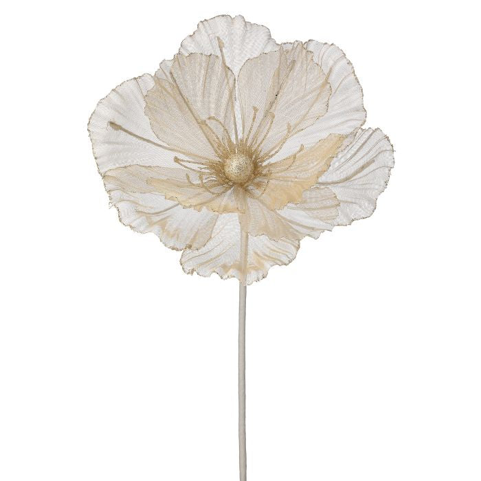 22 inch Cream Sheer Magnolia Stem