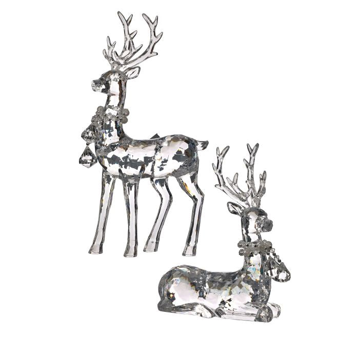 Set/2 Deer Jeweled Acrylic 9-16 inch