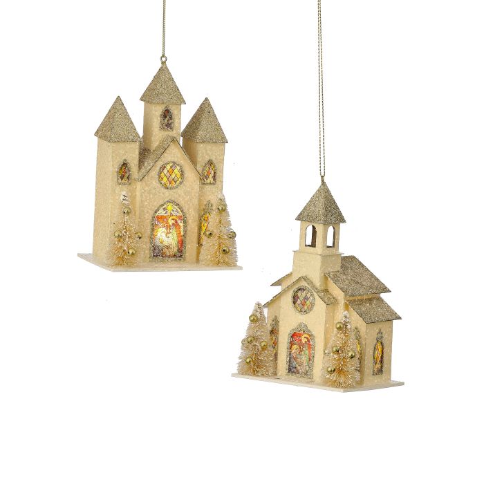 LED church ornament with a warm glow.