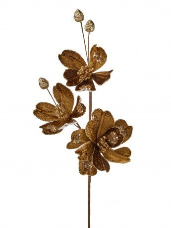 24” Brown Velvet Magnolia Spray