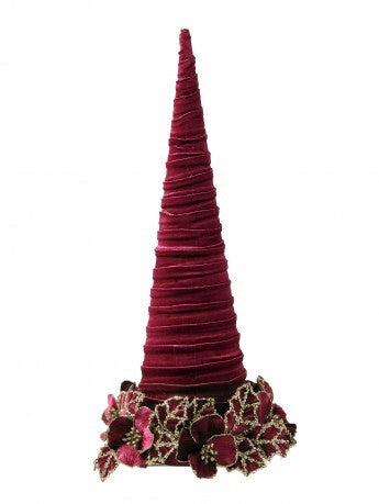 23” Topiary Burgundy Leaf Velvet