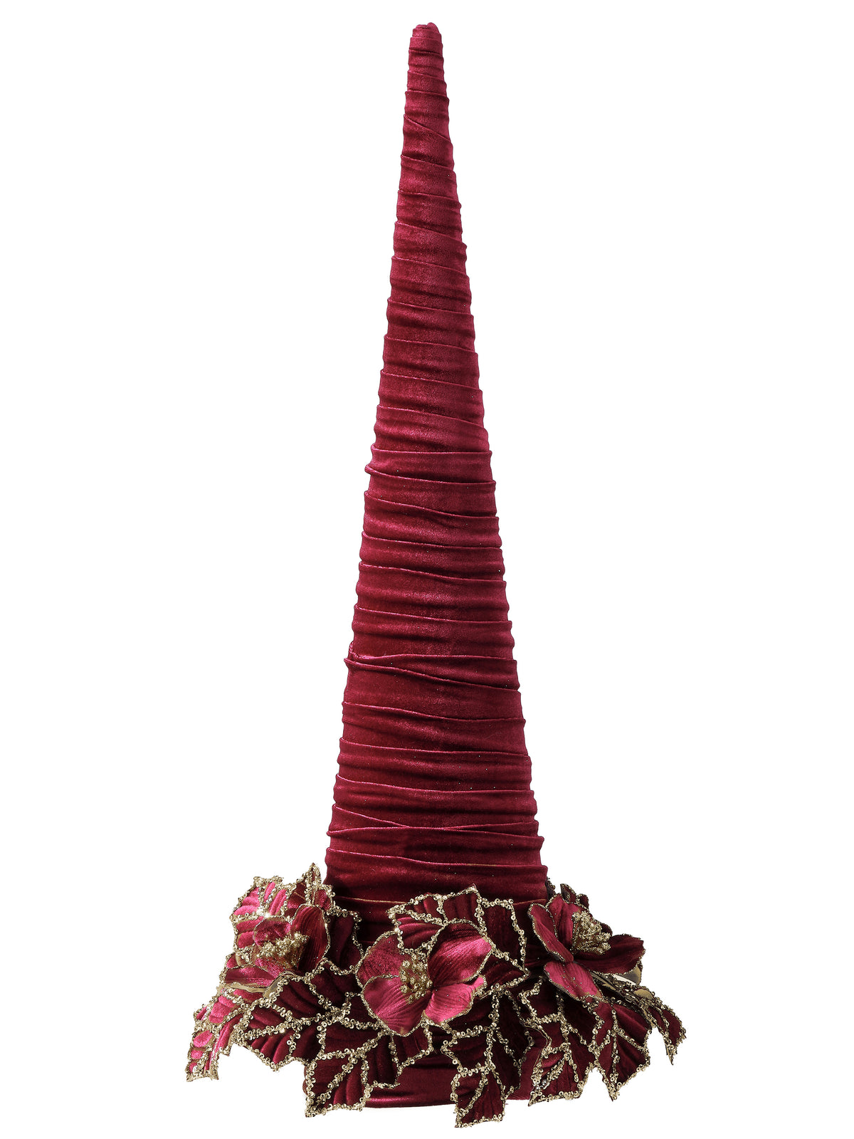 28 inch Topiary Burgundy Leaf Velvet