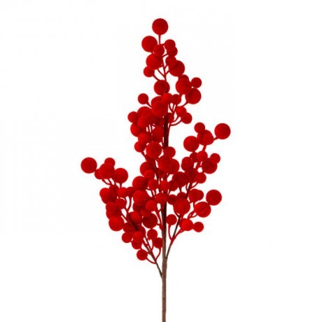 37” Grand Red Berry Cluster Flocked