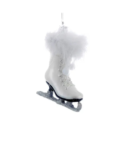 4" White Fuzzy Iceskate