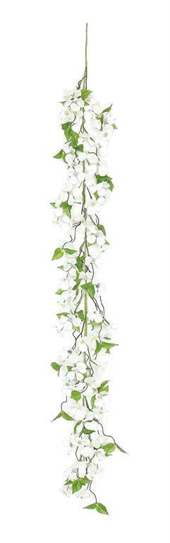 White dogwood blossom garland, 6 feet