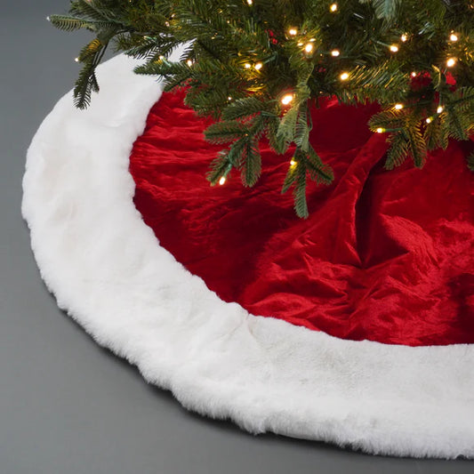 72" Red White Santa Tree Skirt