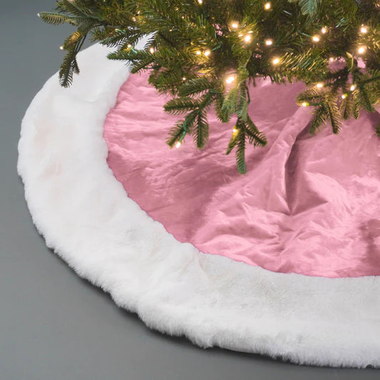 72" Baby Pink Santa Tree Skirt