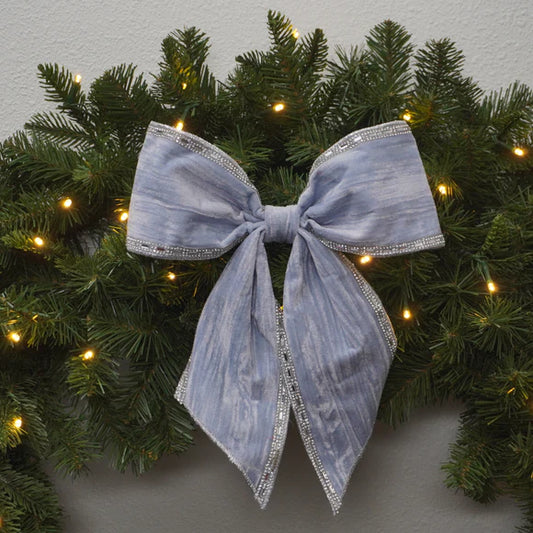 11"x9" Steel Blue Baguette Bow