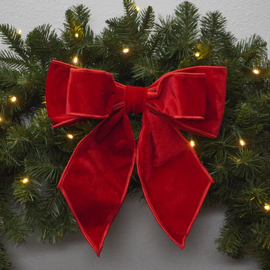 11"x9" Red Christmas Curls Bow