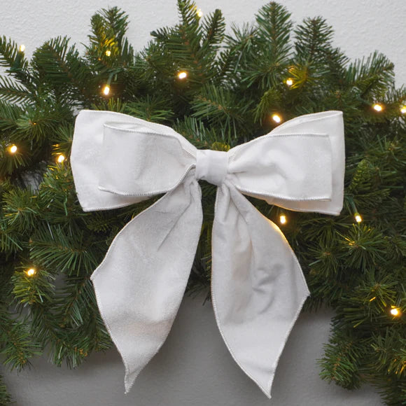 11"x9" Ivory Christmas Curls Bow