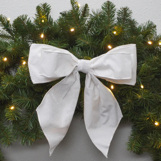11"x9" Ivory Christmas Curls Bow
