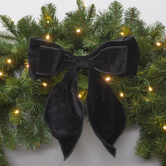 11"x9" Black Christmas Curls Bow