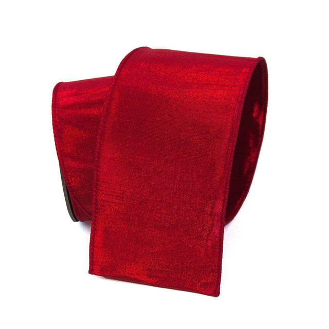 Red x10y luster ribbon, 4 inch, for Christmas decorating