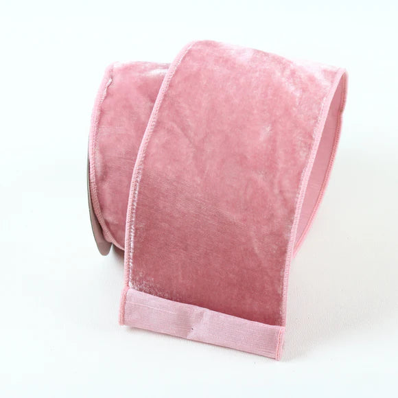 Pink velvet ribbon with a soft rich finish.