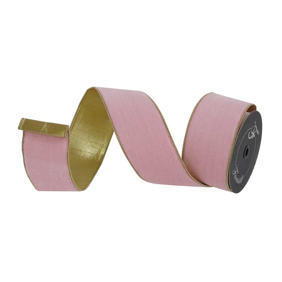 Pink velvet ribbon for holiday decorating