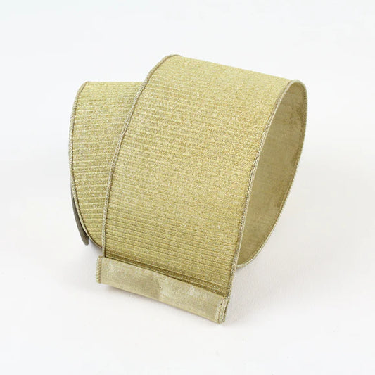 4"x10Y Gold Pleated Metallic Ribbon