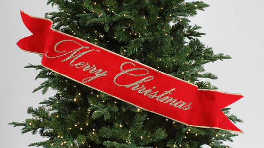 48" Red Christmas Banner