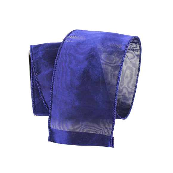 Royal blue double sheer ribbon with a jewel-toned glow.