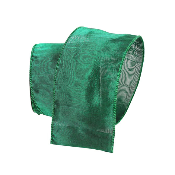 4"x10Y Emerald Double Sheer Ribbon