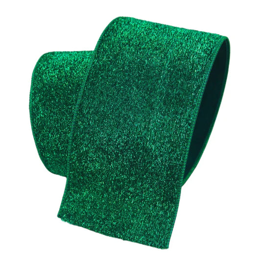 4"x10Y Emerald Velvet Ribbon